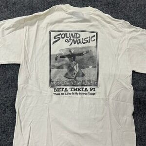 M&O Knits T-Shirt Mens Size M Cream Sound of Music Beta Theta Pi UGA Graphic Tee